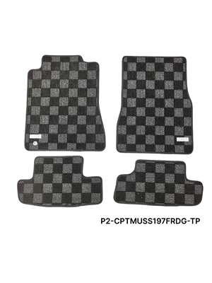 Phase 2 Motortrend Checkered Race Floor Mats For Mazda 3 / Mazdaspeed 3 2007-09 BK – Dark Grey